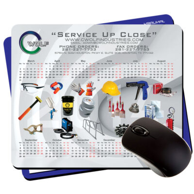 7.75x9.25" plastic calendar mouse pads with ultra thin backing