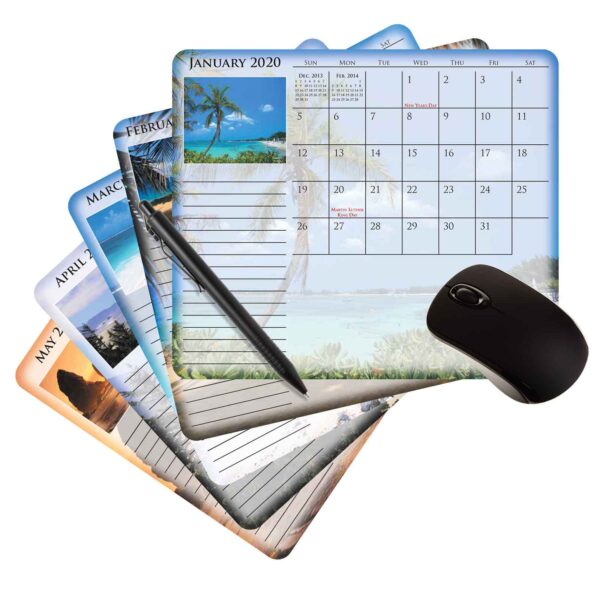 7.25x8.5" beaches 12 month calendar custom mouse paper
