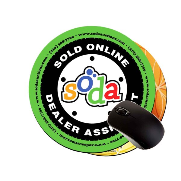 8" round soft top mouse pads 1/8" rubber